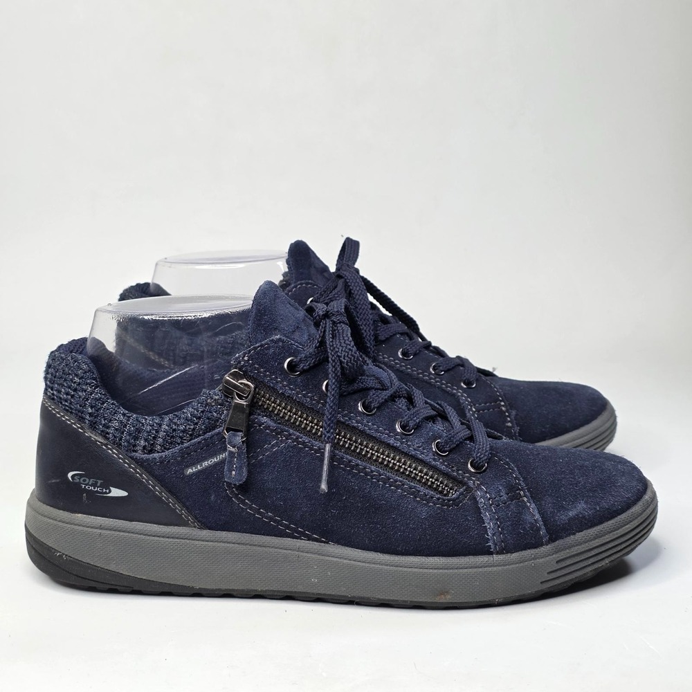 Allrounder by Mephisto Madrigal Women's Sneakers Size 8.5 Navy Suede Shoes